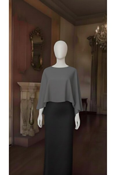 MERİT FASHION Şifon Abiye Pelerin Kısa