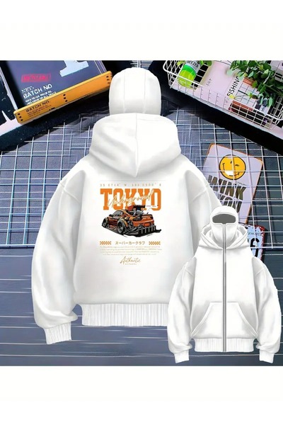 Flaubert -Kar Masked Ninja Unisix Zippered Sweatshirt Cardigan 3 Thread Thick Zippered 9996