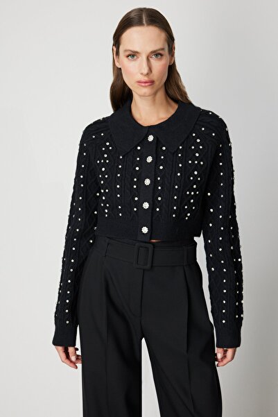On Fashion On Taşlı Crop Cardigan-60911