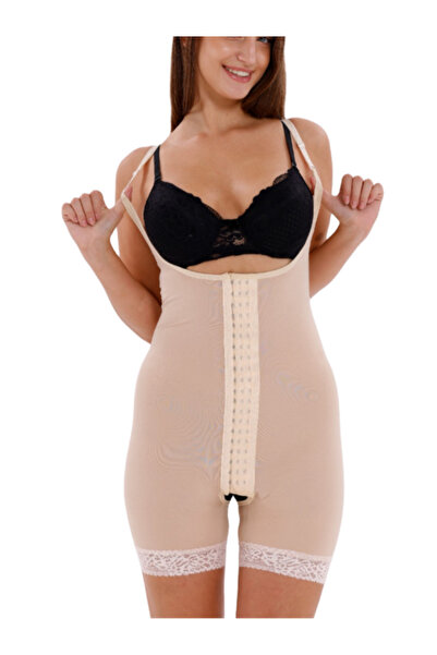 FİT TİME Lazer Kesim Dantelli Agraf Kopçalı Sıkılaştırıcı Tam Boy Toparlayıcı Kadın Korse