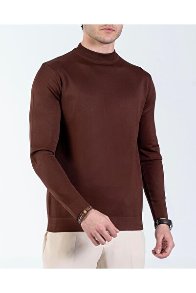 TerziAdemAltun Italian Style S Slim Fit Crew Neck Knitwear Sweater Tile T14528