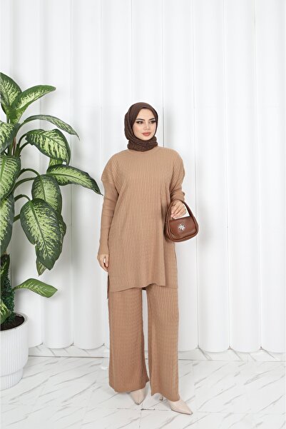 NİSUM MODA Hair Braided Knitwear Set