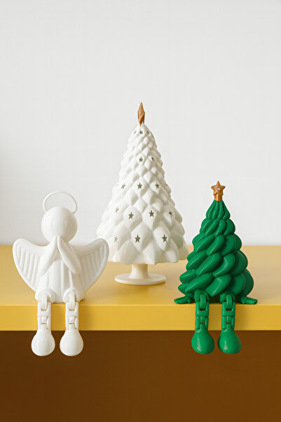 DYN Design Yılbaşı dekoratif ayaklı figürler/ mumluk / melek biblo/ çam ağacı...