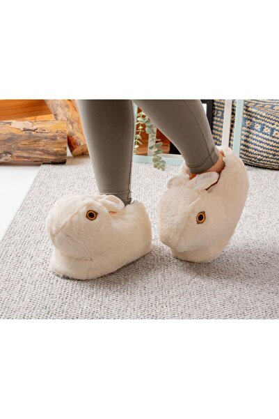 Ems Plush Sleeves with Rabbit Figures Home Slippers Unisex