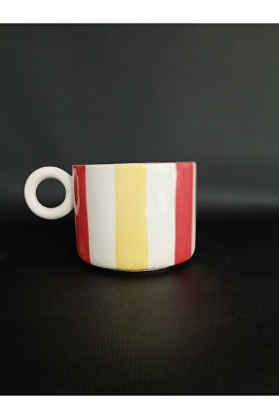 Zümrüdüanka Seramik Galatasaray Striped Handmade Ceramic Mug