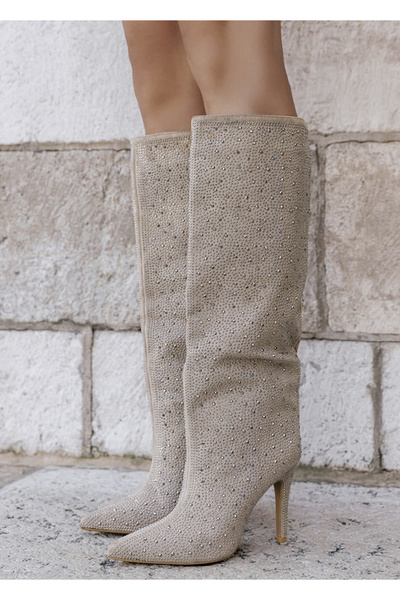 SOFILINE Beige boots with rhinestones 72527A 110