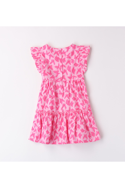 İDO - Rochie evazat cu imprimeu , fuchsia și roz pastel, 128 cm