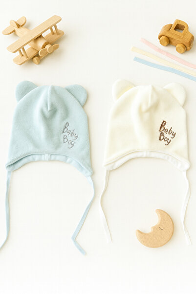 greenmoss Fleece on the Outside, 100% Cotton on the Inside, 2-Pack Baby Beanie