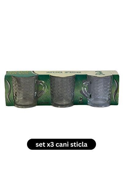 joker Set of 3 glass mugs with scale pattern