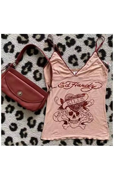 Köstebek Pink Love Kills Slowly Strap Crop T-Shirt