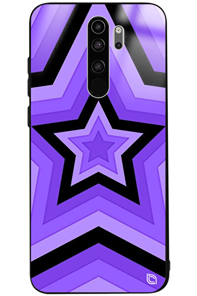 WANNA PROTECT جراب هاتف شاومي ريدمي نوت 8 برو لامع بنمط النجوم الأرجوانية الف...