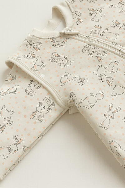 mini mia 100% Natural Cotton Anti-Sweat Sleeping Bag with Detachable Sleeves - Fine Fiber Filling 2.5 Tog