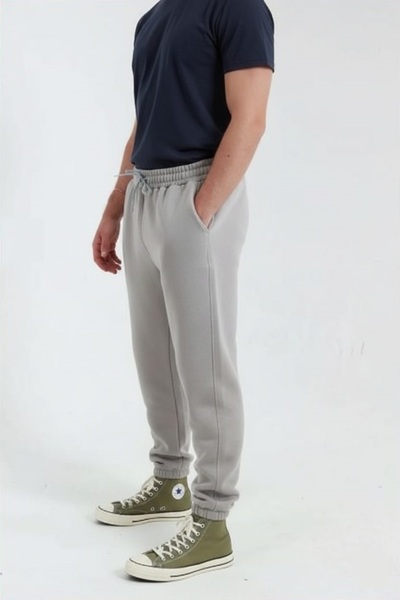 fh fashionhere Men's Elasticated Cuffs 3 Thread Cotton Soft Jogger Stone Color Sweatpants
