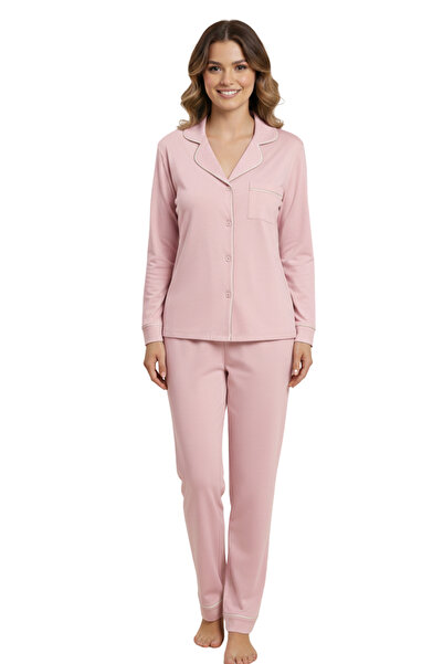 vory Women's Modal Shirt Collar Buttoned 2-Piece Pajama Set Vr.Pa30.T01.Y11.1X