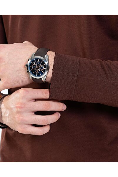 TerziAdemAltun Italian Style S Slim Fit Polo Collar Knitwear Sweater Tile T14521