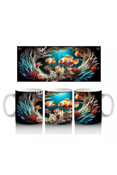 Wisdom Rain سمك المهرج المبهج في أعماق المحيط - كوب مطبوع