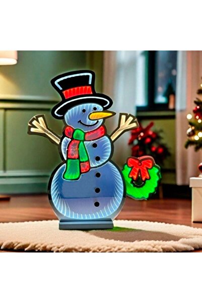 HOFF Christmas figurine snowman, 417 LEDs, cool white light, mains powered, H 60 cm