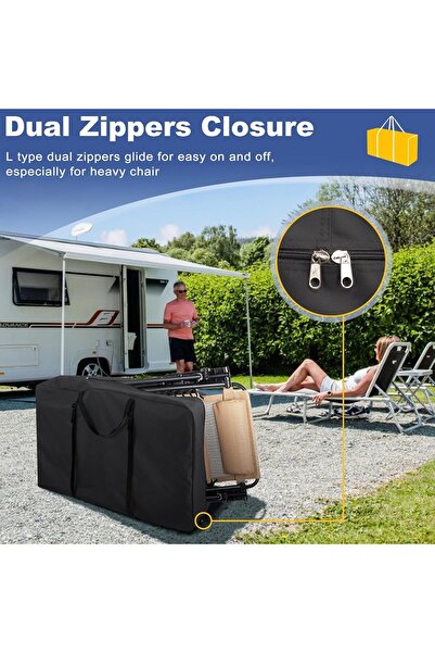 Explore Land Heavy-Duty Storage Bag for Foldable/Zero-Gravity Chairs, Black