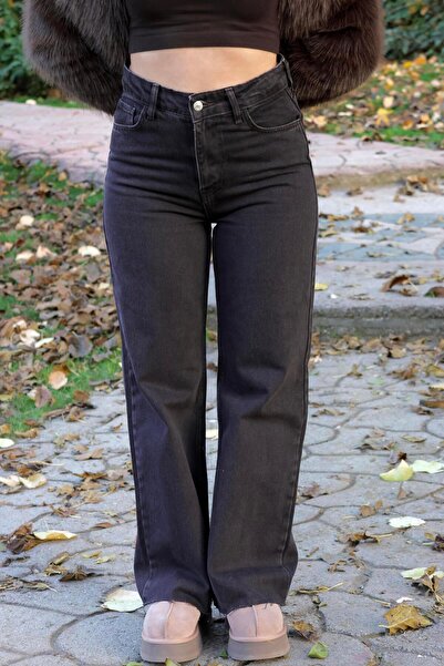 BAŞARAN Aci Brown Straight Leg Jeans