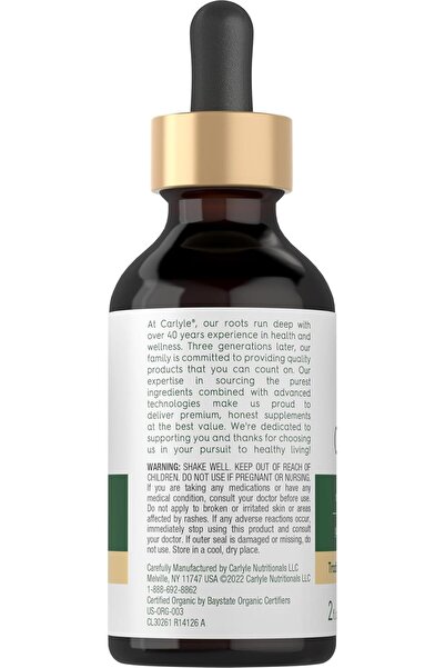 Carlyle Organic Oil of Oregano Liquid Drops, 2 fl oz - Vegan, Non-GMO, Gluten Free