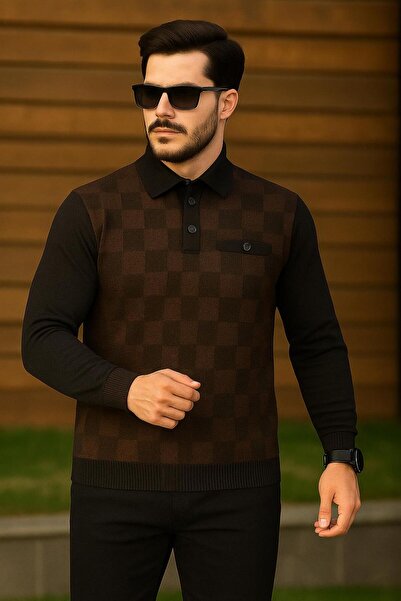 KEMAL EKİNCİ polo yakalı cepli kazak