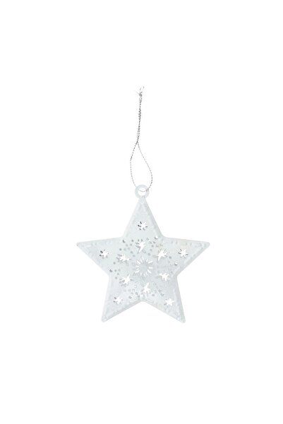 SHOPIENS Christmas decoration, star type, white, 9.5 x 10 cm, 3 pieces, SYYKL-1422171