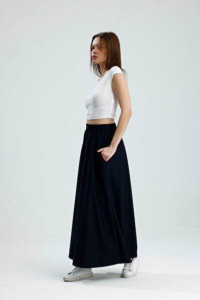 VOICTEC Women's Elastic Waist Bell Skirt with Pockets