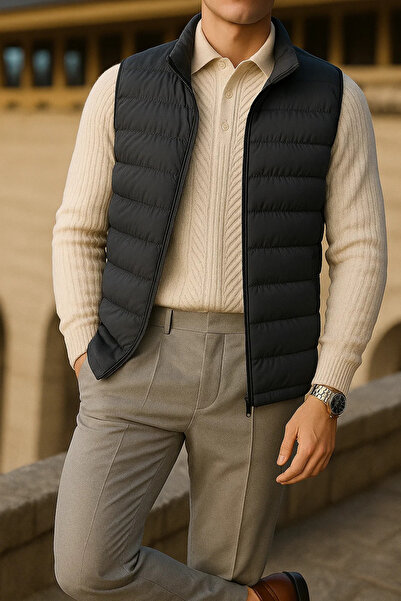 comstar Men's Winter Comfort Sleeveless Lined Smoked Puffer Vest