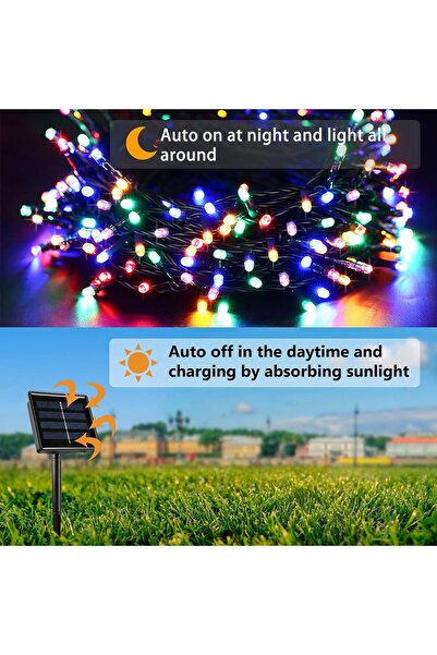 Generic 10m Solar String Lights with 100 Waterproof LED Bulbs for Garden (Set of 2)