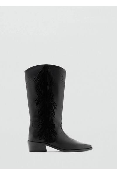 Mango Teen Püsküllü deri uzun çizme