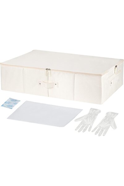 Yakucho Wedding Dress Storage Box - Preservation Box with 20 Acid-Free Tissue Papers, Beige