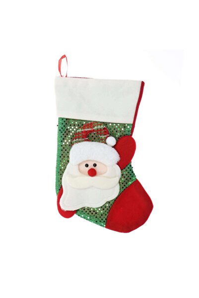 SHOPIENS Χριστουγεννιάτικη μπότα, κόκκινη + λευκή + πράσινη, 34 x 22 εκ., SYW...