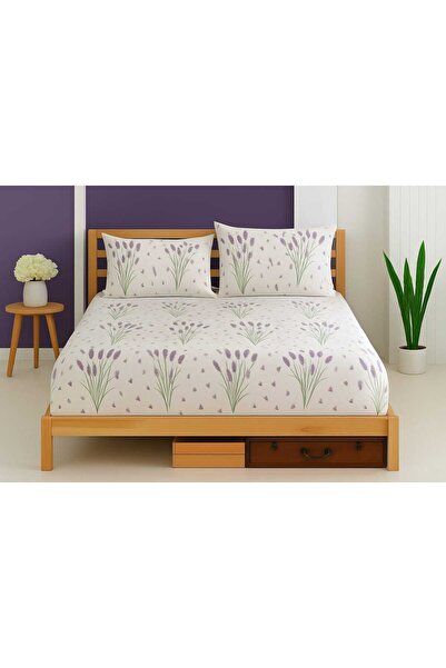 Loova ملاءة سرير مطاطية مزدوجة 100% قطن ''ملاءة مطاطية + 2 غطاء وسادة'' طبيعي...