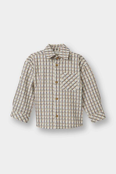 DeFacto Cămașă pentru băieți bej F5128A5/BG286