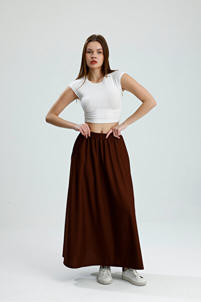 VOICTEC Women's Elastic Waist Bell Skirt with Pockets