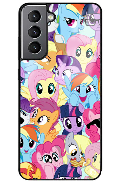 WANNA PROTECT حافظة هاتف سامسونج S21 FE فاخرة بنمط ماي ليتل بوني لامعة مع حما...