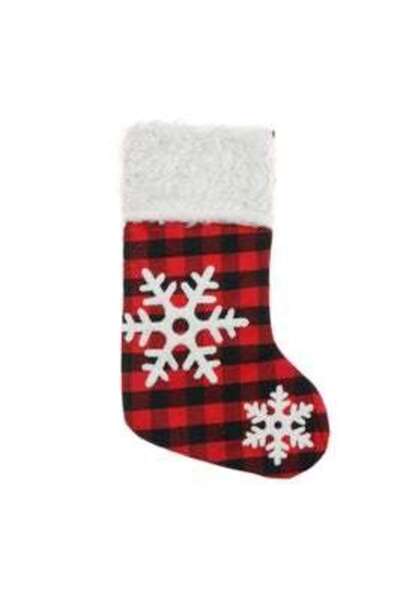 SHOPIENS Christmas stocking, red and white, 23 x 17 cm