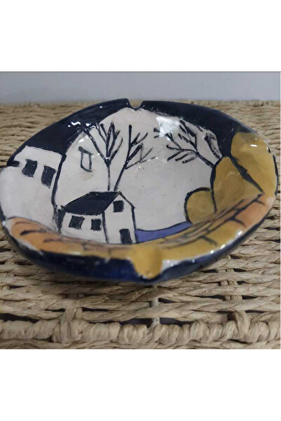 esdekor Large handmade ceramic ashtray - diameter 12 cm