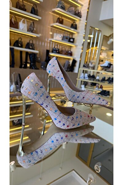 DUYGUSHOESBAG Imported chan model fabric stiletto