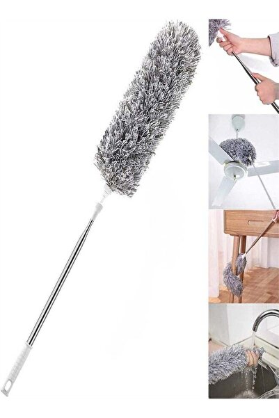 Generic Telescopic Microfiber Feather Duster, Grey, 76–250 cm Extendable