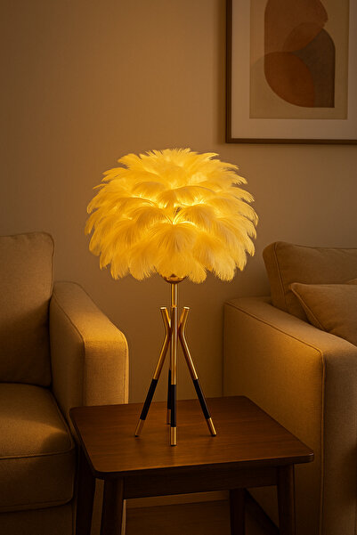 EvLight Trend Cream Feathered Antique Metal Lampshade