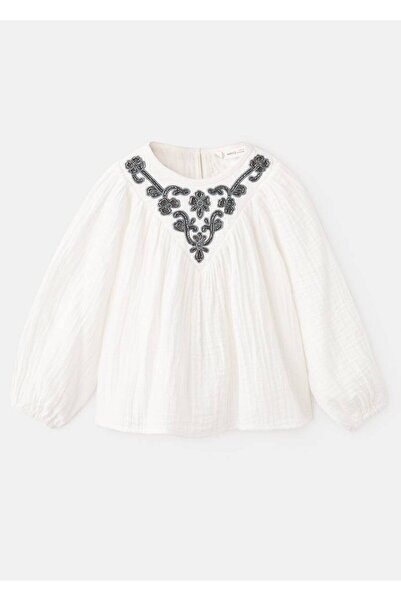 MANGO Baby Boncuk işlemeli bluz