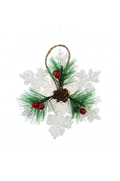 SHOPIENS Decorațiune de Crăciun, tip fulg de nea, alb + verde + roșu, 14,5 cm...