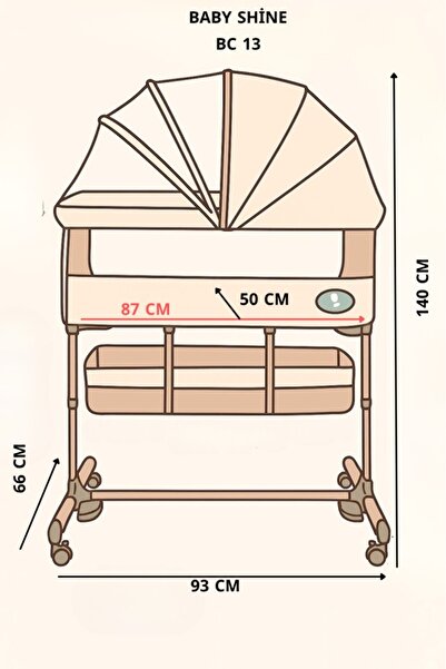 Baby shine Next to Me multi-level bed next to the mother