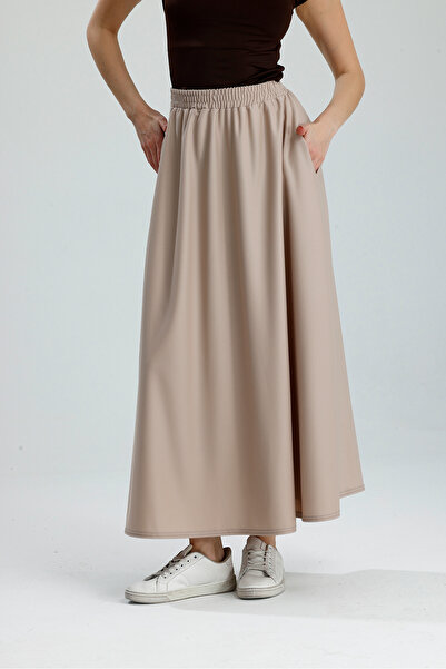 VOICTEC Women's Elastic Waist Bell Skirt with Pockets