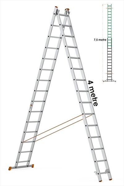 M3DECORİUM En Uzun Büyük 4x2m. Açılıp Kapanan A Tipi Sürgülü Kullanılabilen Ev Ofis İnşaat Yangın Merdiveni