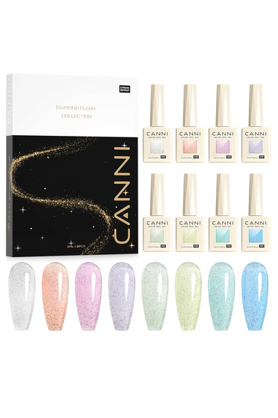 Canni 8 Renk Glitter Seri Uv Led Kalıcı Oje 13031GK