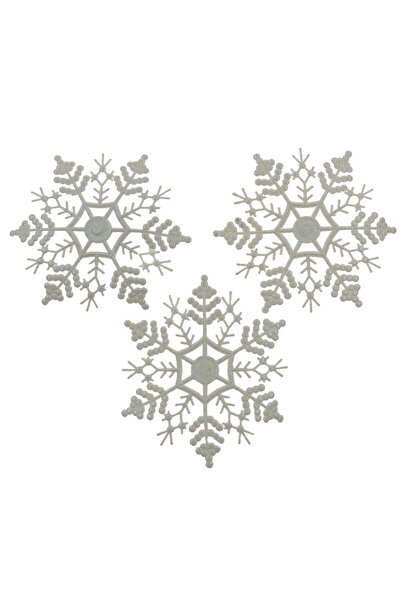 SHOPIENS Christmas decoration, star, white, 16 cm, set of 3, SYXHP-262151