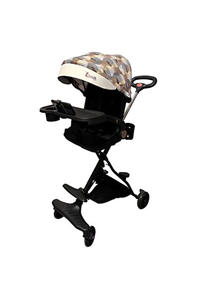 Toolsy Cărucior sport 3 în 1, 6-36 luni, reversibil, pliabil, carouri maro, 3...