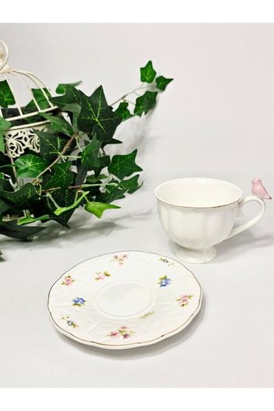 Casalina PinkBirds set with cup and saucer, ceramic, 200 ml